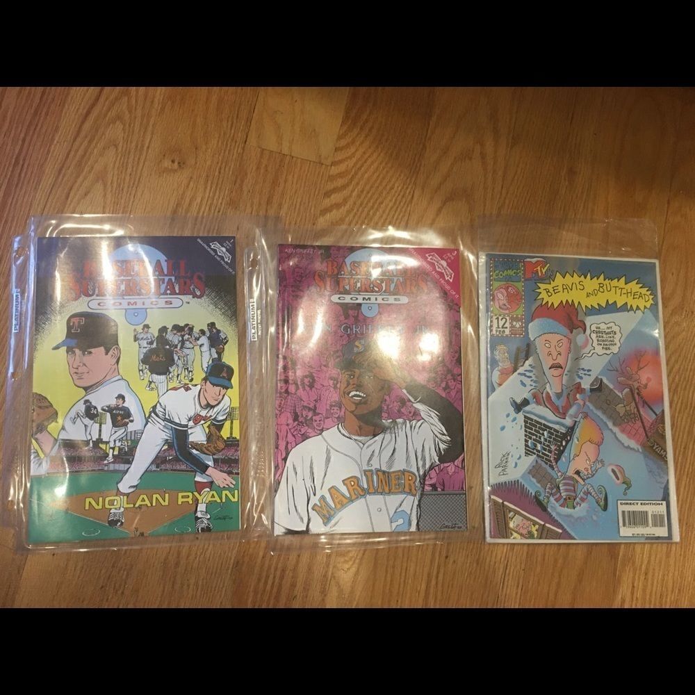 Vintage Comic book bundle of 3 Baseball / Beavis & Butthead collectibles